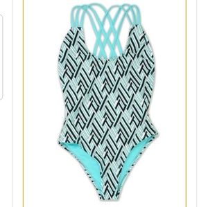 NEW Strappy Angle Print One-Piece Swimsuit